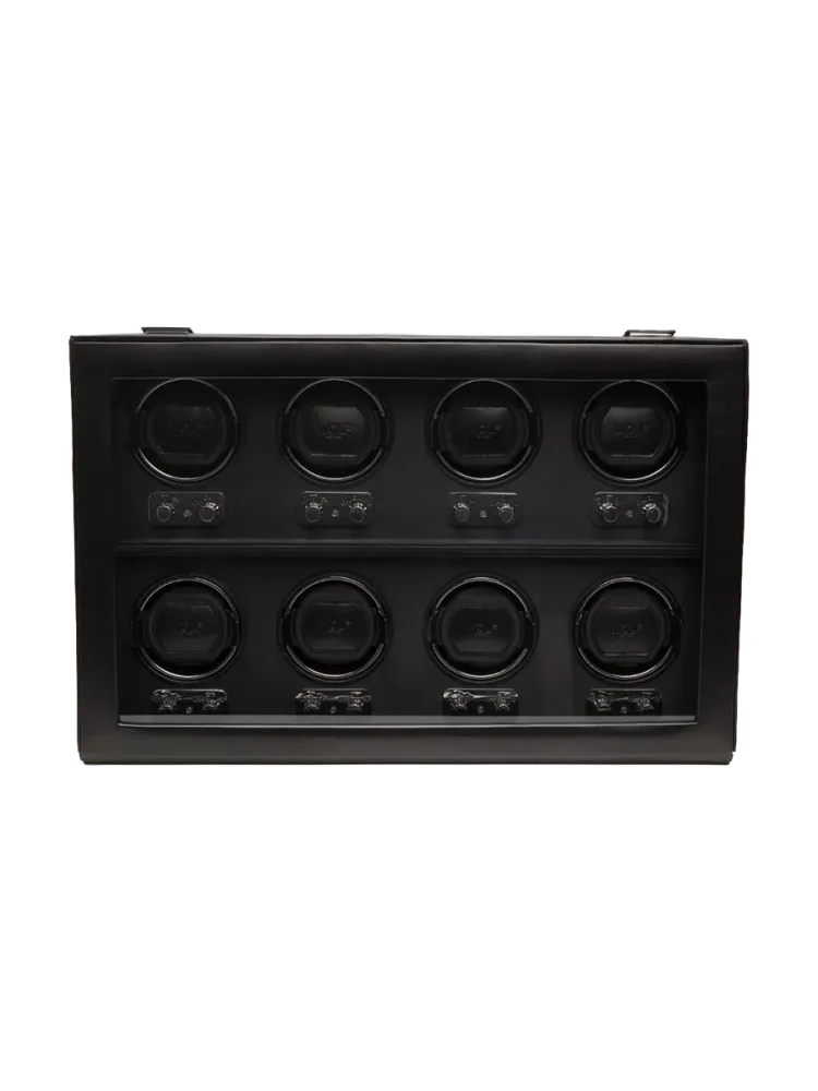 Uhrenbeweger „Heritage Watch Winder“ für 8 Armbanduhren Leder Schwarz WOLF