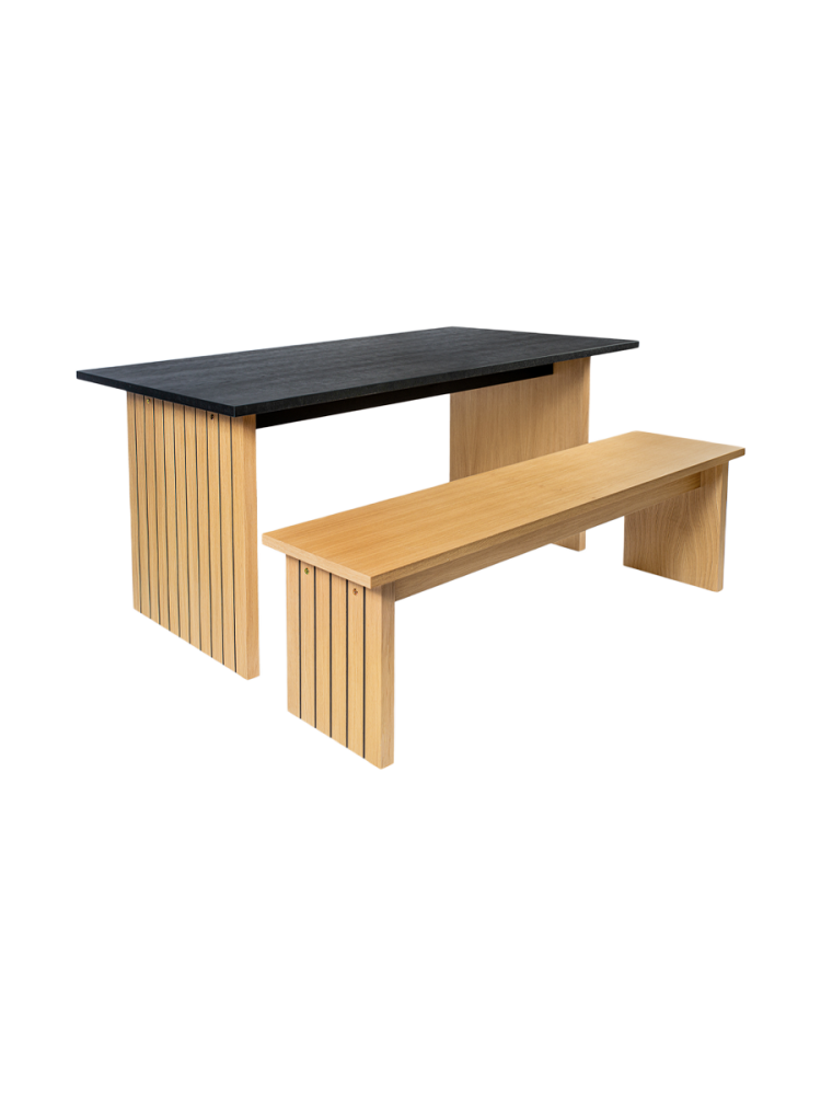 Design Sitzbank „Stripe“ aus massiver und teilmassiver Eiche MR.WOOD