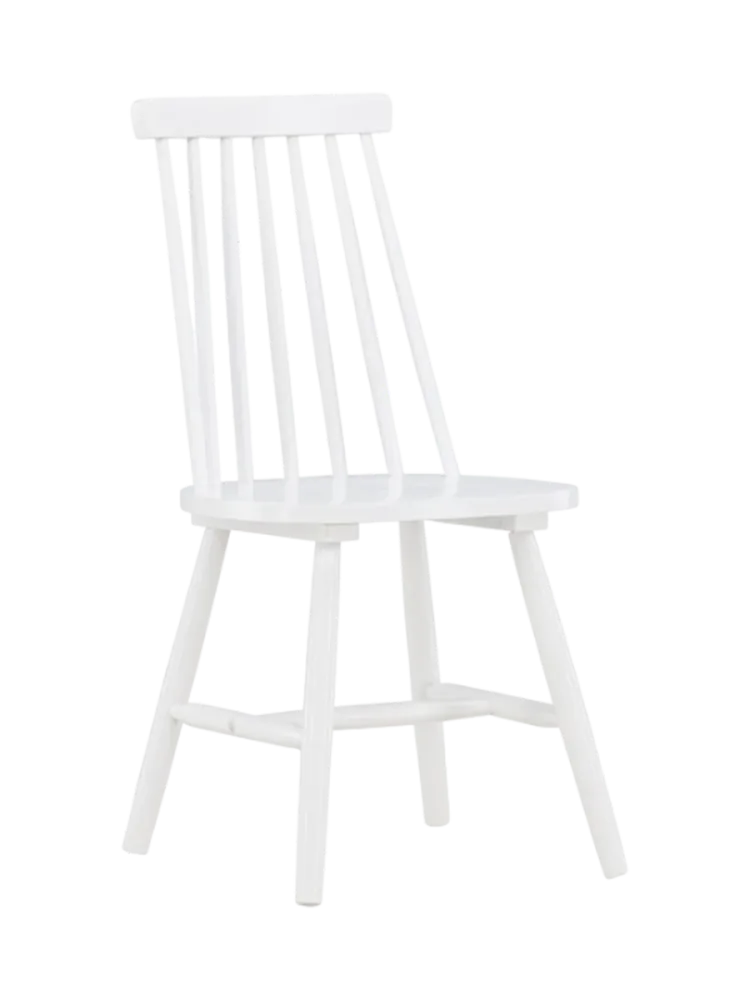 Stuhl 2er-Set Kobula Weiss Holz B 43 cm - Material: Gummibaum - Stuhl 2er-Set