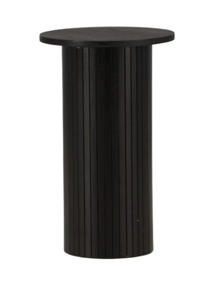 Runder Design Beistelltisch „Bianca“ Ø 40 x 65 cm Eiche Schwarz VE DESIGN