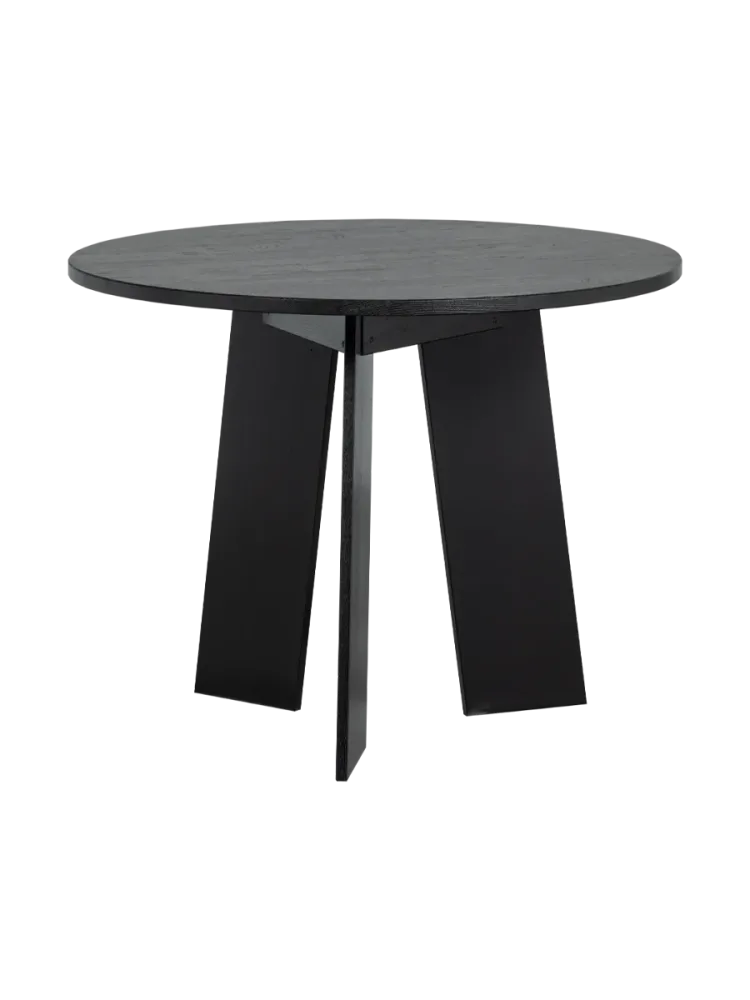 mutoni - Esstisch Fries rund Eiche blacknight 129x129, One Size, Schwarz