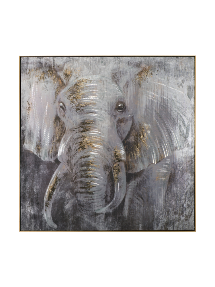 image LAND Bild mit Rahmen Elefant in Silber  | Schubiger Möbel