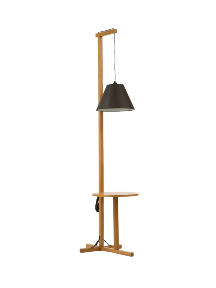 Design Stehlampe „Champion“ mit Beistelltisch MR.WOOD