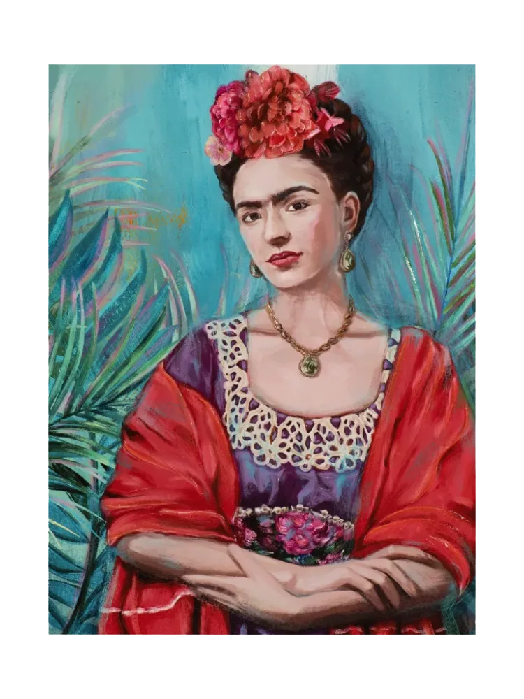 Handgemaltes Bild „Frieda with Flowers II“ 60 x 80 cm Crea Collection