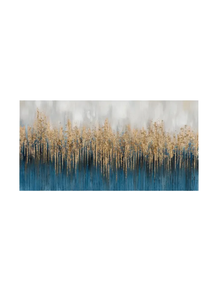 image LAND Bild Abstrakt mit Blau und Gold 1 Gelb | Schubiger Möbel
