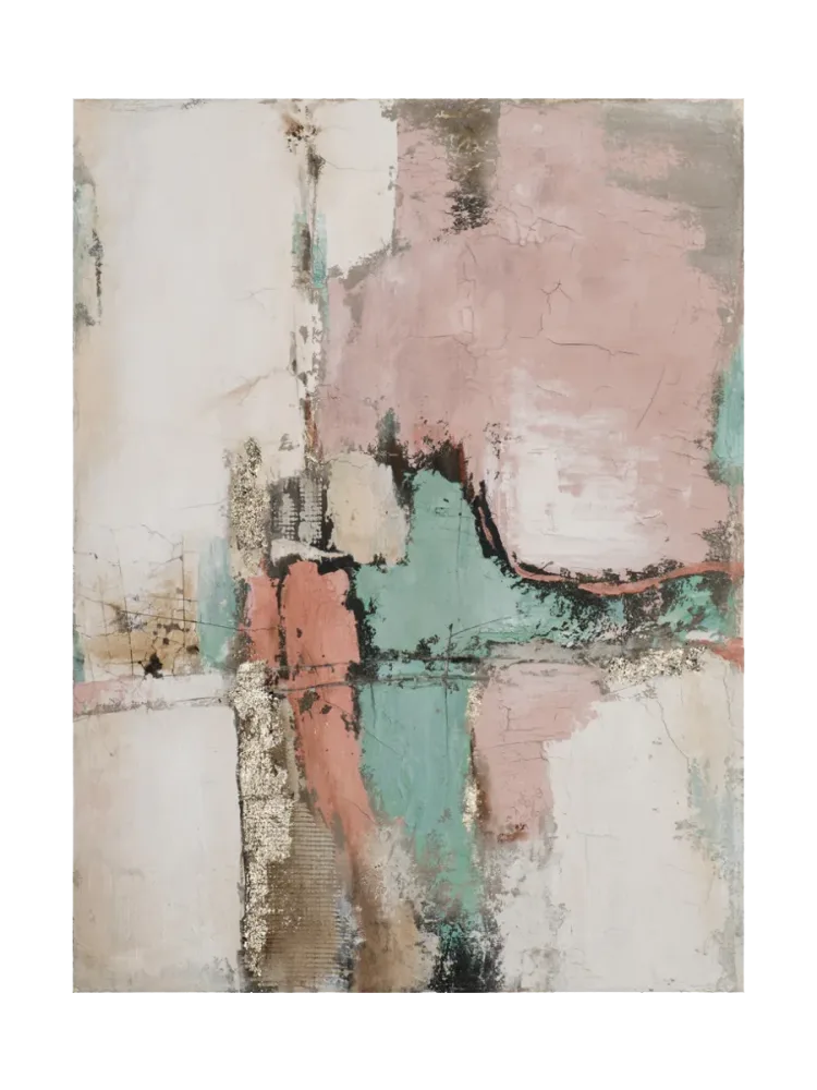Handgemaltes Bild „Rosé & Mint“ 90 x 120 cm Crea Collection