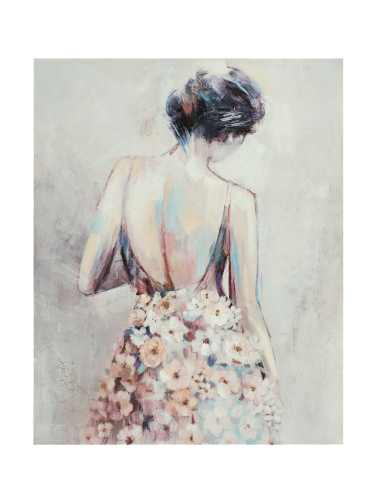Handgemaltes Bild „Schöner Rücken mit Blumen“ 80 x 100 cm Crea Collection