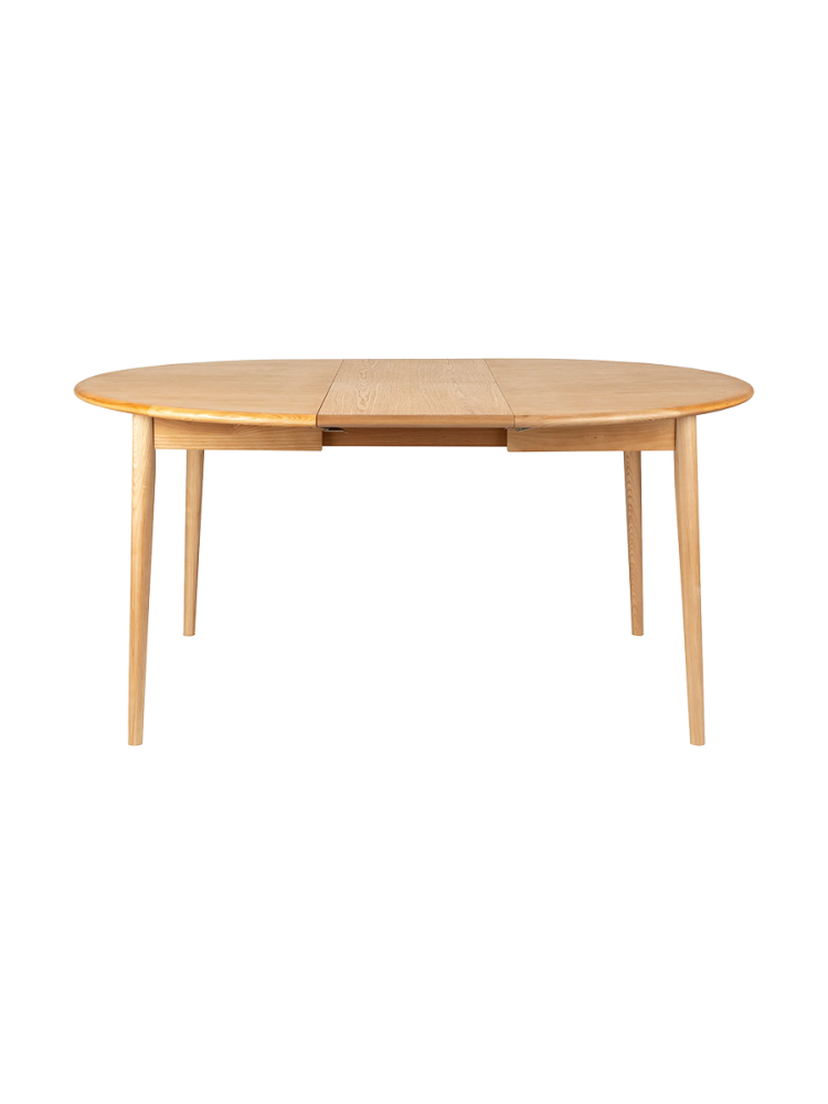 Runder, ausziehbarer Massivholz Esstisch „Twist“ 120-160 x 120 cm Zuiver