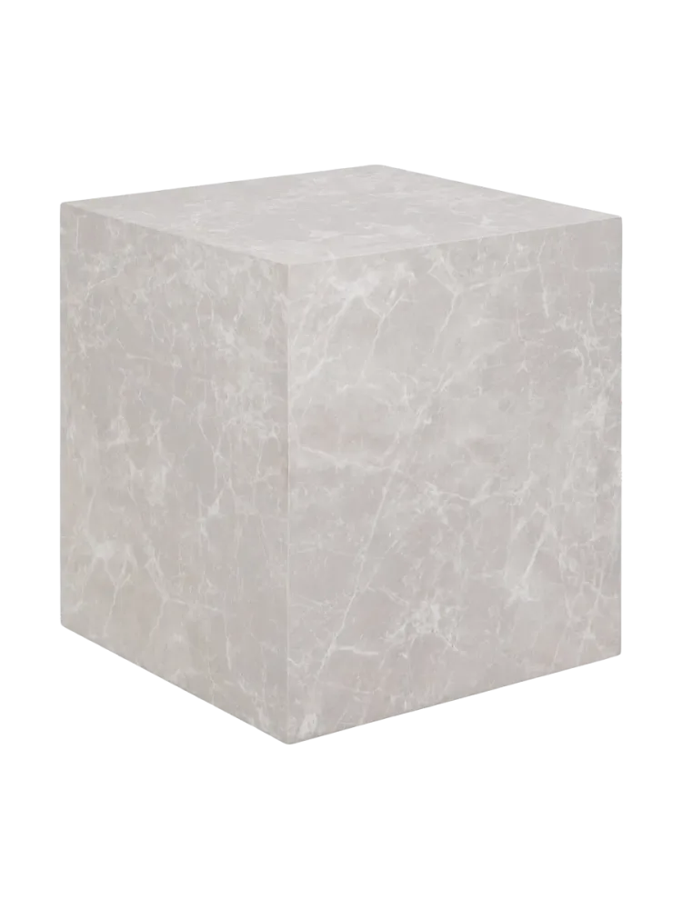 Design Beistelltisch „Prag“ Marmorlook Beige 40 x 40 x 45 cm Chosen by Bloomingloft