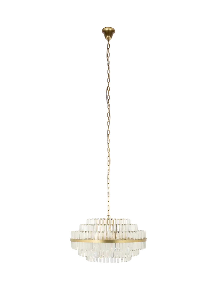 Dimmbare Design Hängelampe „Desire“ Ø 65 cm Gold, Transparent Richmond Interiors