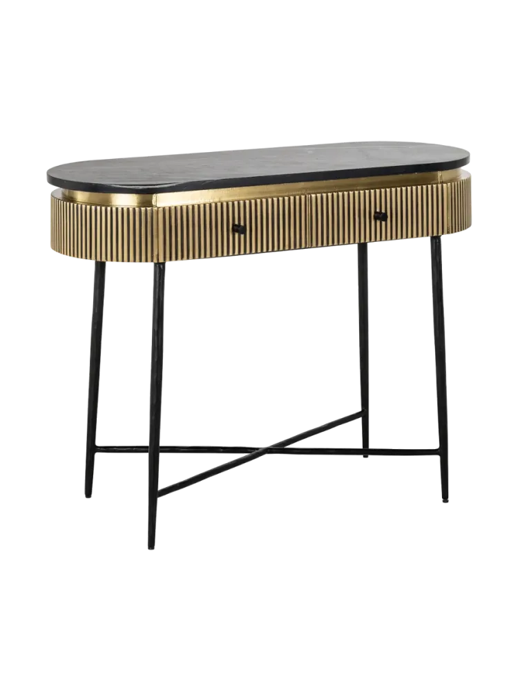 mutoni - Konsolentisch Ironville Marmor gold 100, One Size