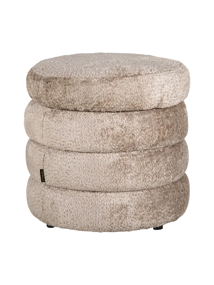 mutoni - Pouf Adele nature rund 50, One Size, Beige