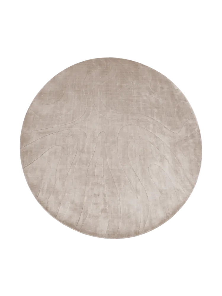 Hochwertiger Viskose-Teppich „Adison“ Ø 260 cm Elfenbein Richmond Interiors