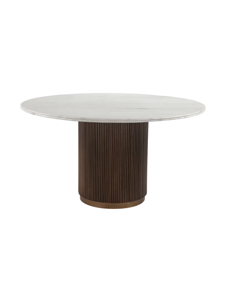 Runder Marmor Design Esstisch „Mayfield“, verschiedene Grössen Dunkelbraun, Weiss Richmond Interiors
