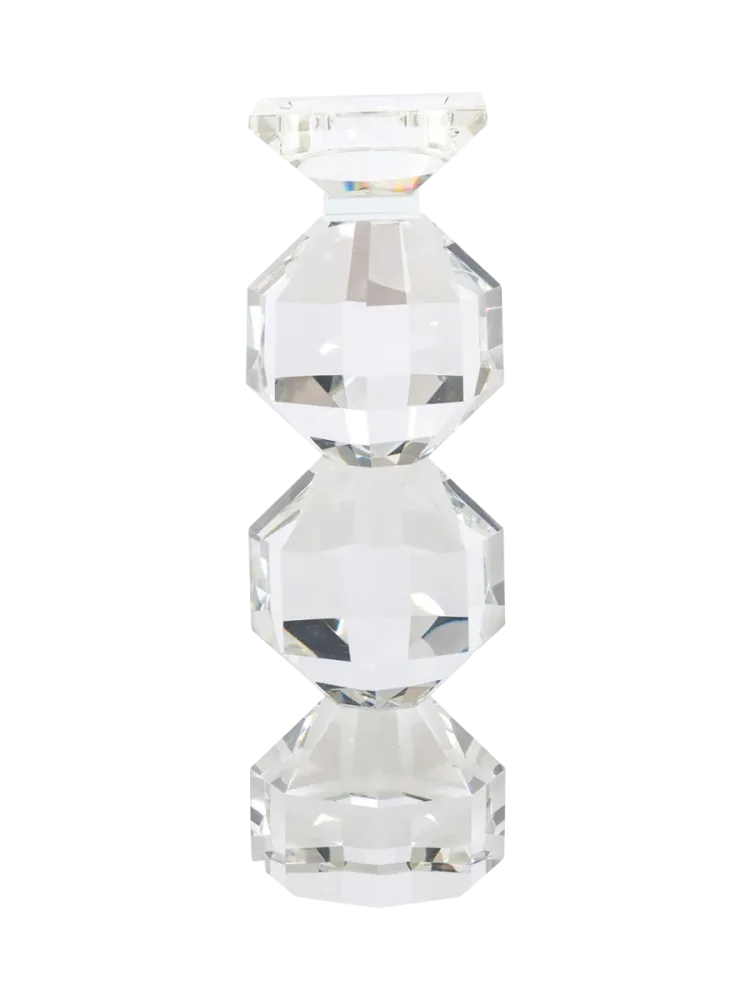 Grosser Design Kristall Kerzenständer „Safia“ Transparent Medium, Ø 10 x 33 cm Richmond Interiors