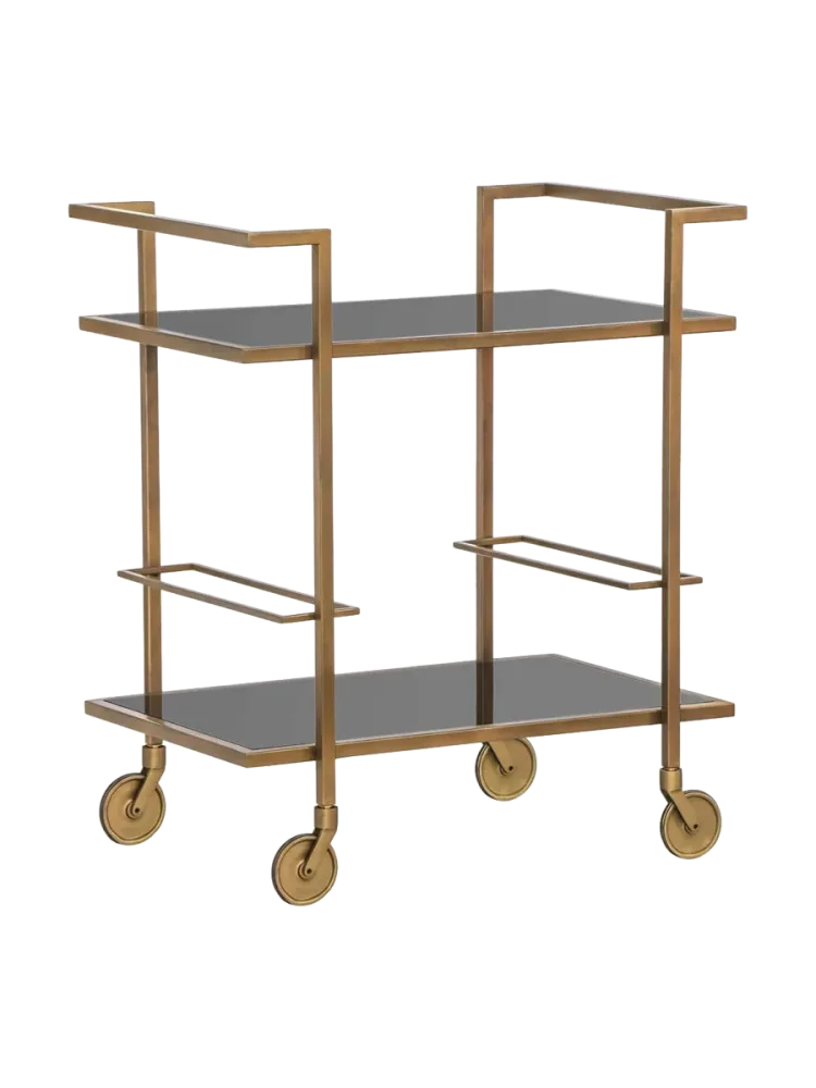 Design Servierwagen „Trolley Xo“ Gold, Schwarz Richmond Interiors