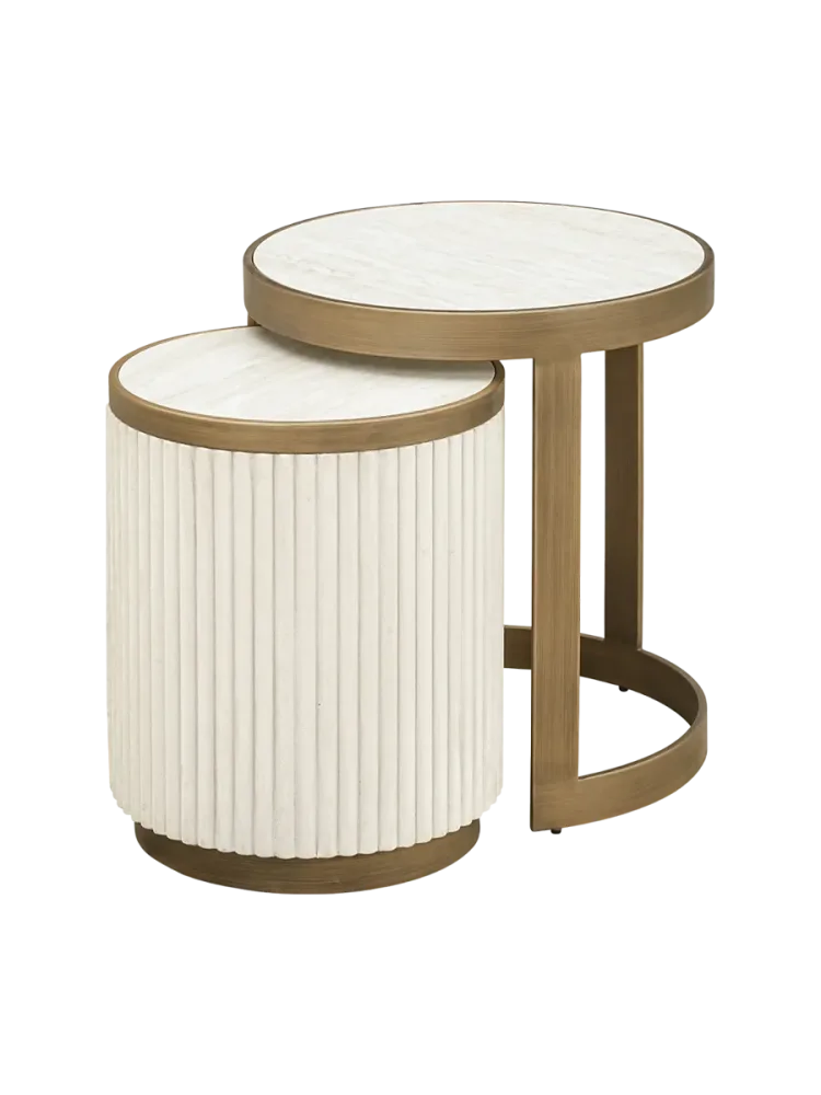 Design Keramik Beistelltisch Set „Tivoli“ , 2-teilig Richmond Interiors