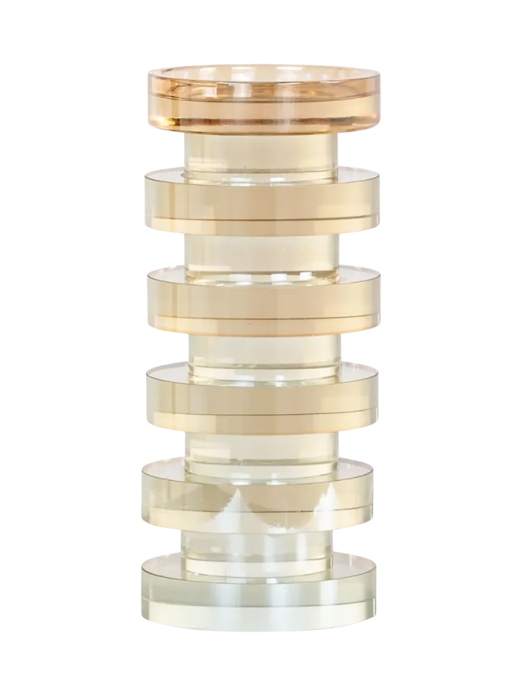 Design Kristall Kerzenständer „Cira“ Bernstien Medium, Ø 9 x 21 cm Richmond Interiors