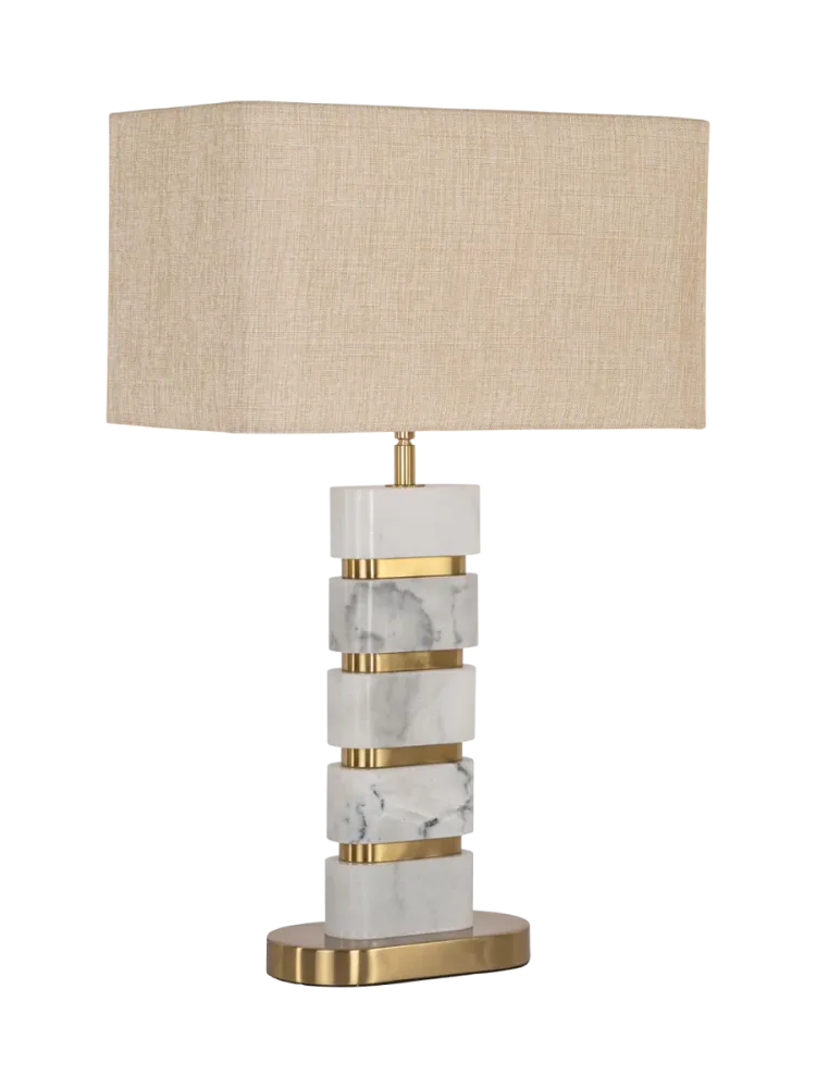 Marmor Design Tischlampe „Lenore“ Weiss/Beige Richmond Interiors