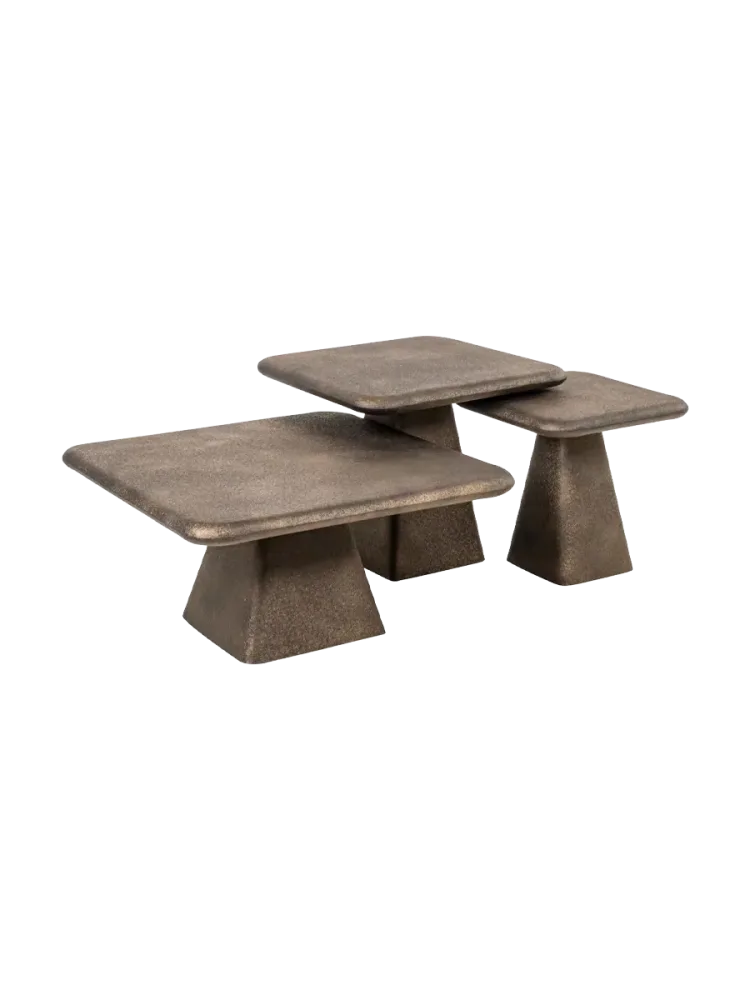 Design Couchtisch Set „Marlie“ (3 Stück) Bronze Richmond Interiors