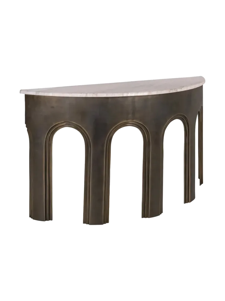 Grosser Design Konsolentisch „Sanchis“ mit Marmorplatte Richmond Interiors