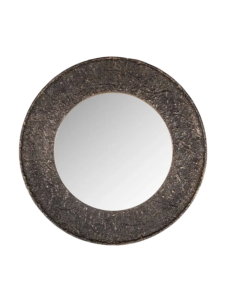 Grosser, runder Design Wandspiegel „James“ Bronze Richmond Interiors