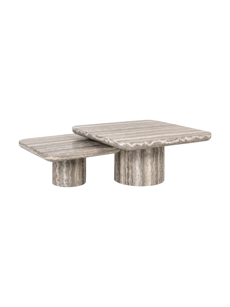 Design Couchtisch-Set  „Dulce“ aus Marmor Beigetöne Richmond Interiors