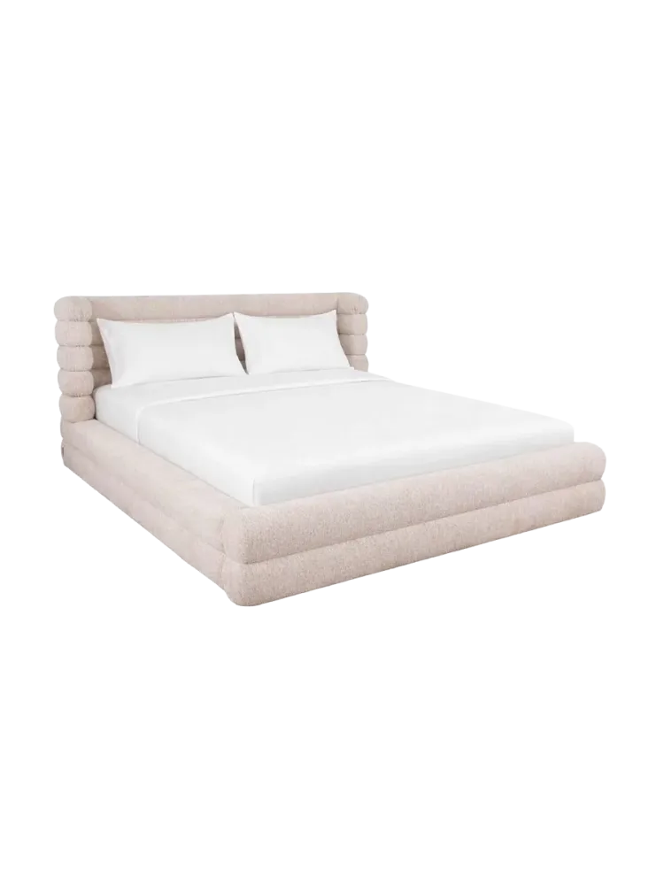 Design Polsterbett „Obidis“ mit Aufbewahrungsfach Beige Richmond Interiors