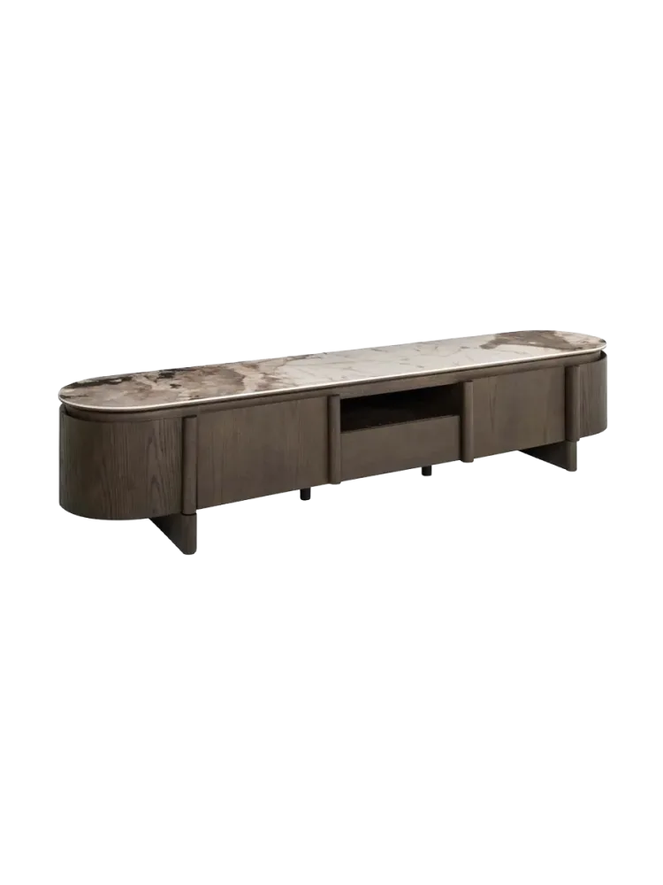 Grosses Design Lowboard „Langford“ mit Keramikplatte Eiche Richmond Interiors