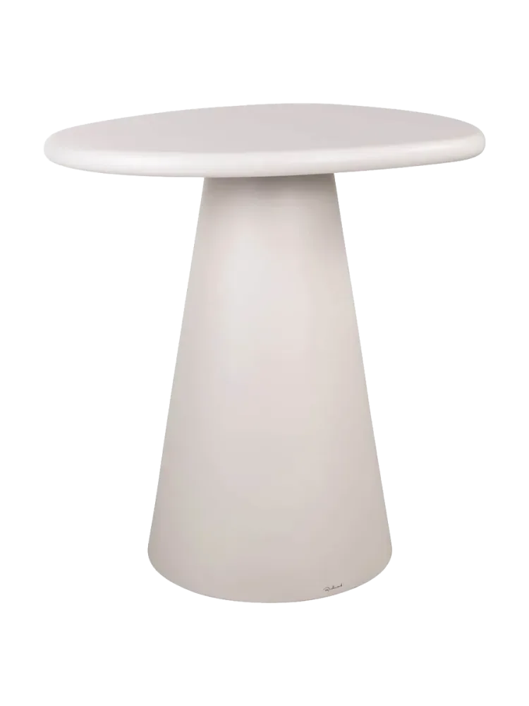 Runder Design Bartisch „Bloomstone“ 110 x 88 cm Weiss Richmond Interiors