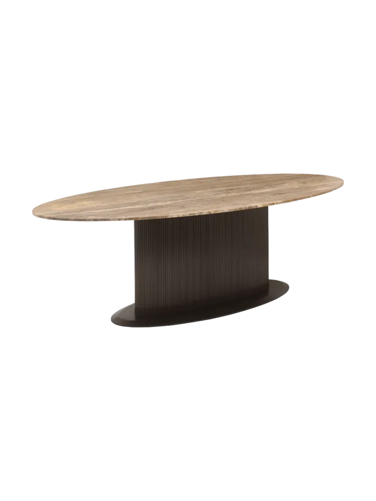 Ovaler Design Esstisch „Russo“ mit Marmor-Tischplatte, 235 x 110 cm Richmond Interiors