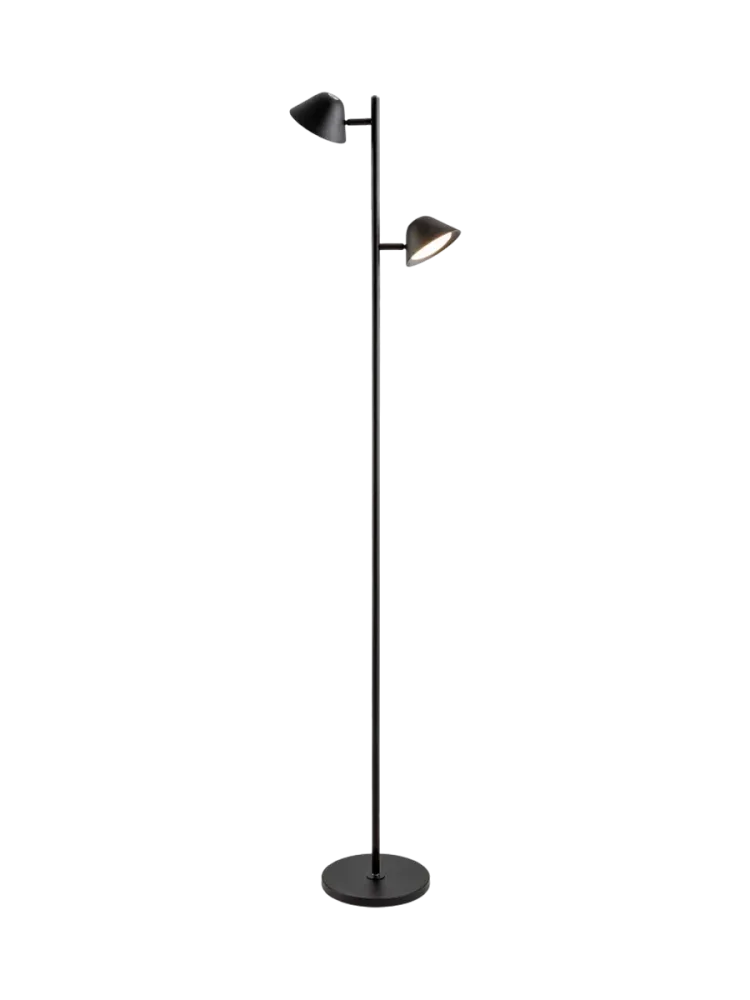 Dimmbare LED Design Stehlampe „Taros“ mit Fernbedienung Bronze dunkel Schuller