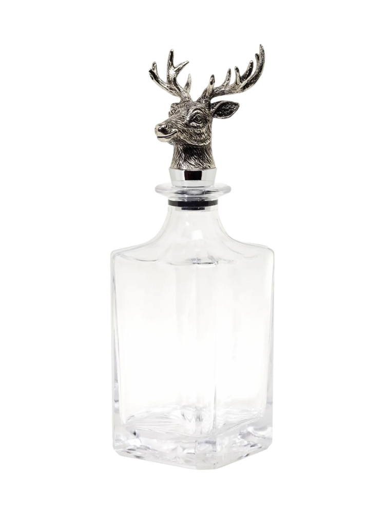 Mundgeblasene Karaffe „Hirsch“ aus Kristallglas - 750 ml EDZARD