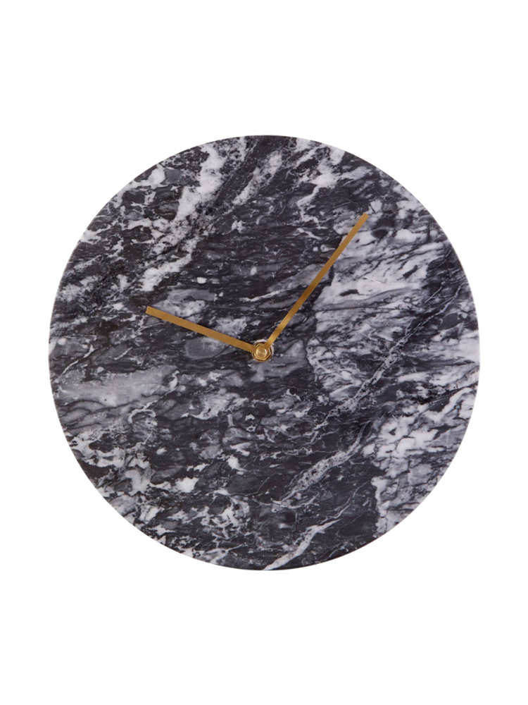 Design Wanduhr „Lamonte“ aus schwarzem Marmor FIFTY FIVE SOUTH