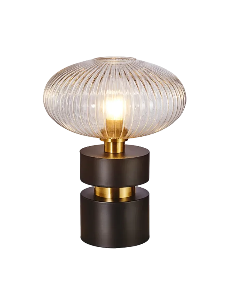 Dimmbare Design Tischlampe „Norma“ Gold, Schwarz, Transparent Schuller
