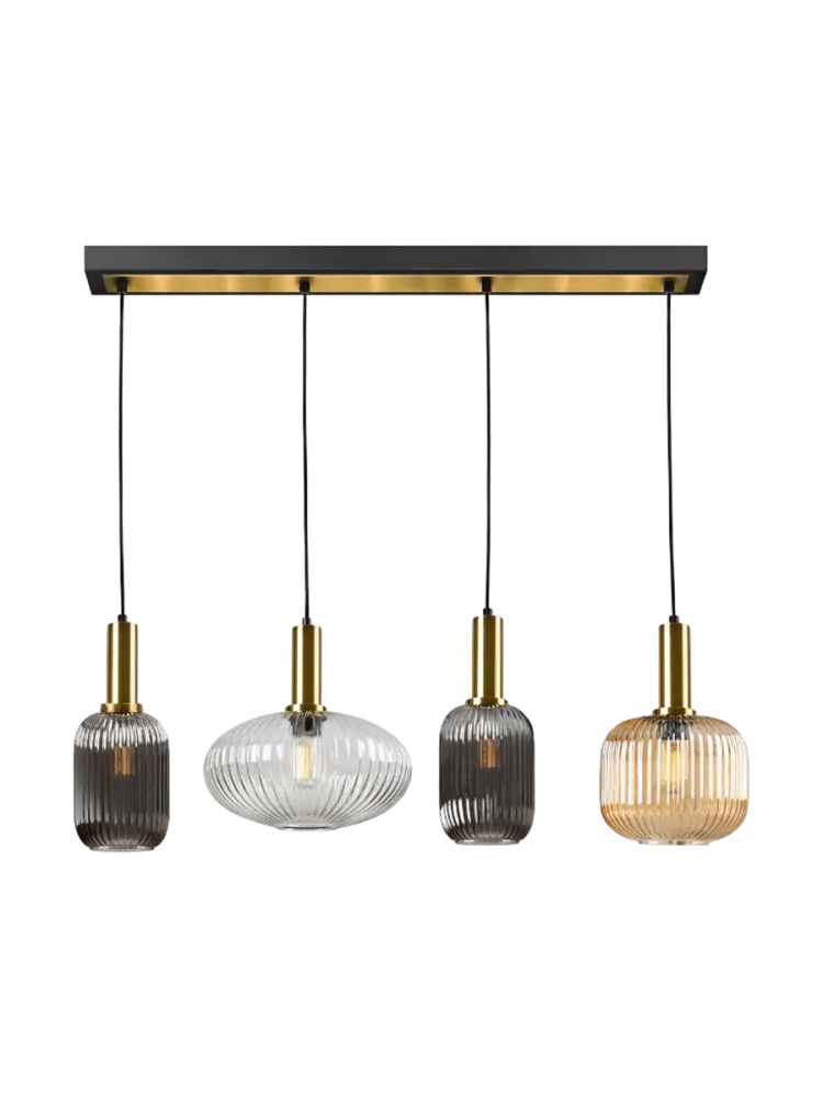 Dimmbare Design Hängelampe „Norma“, 4-flammig Multicolor Schuller