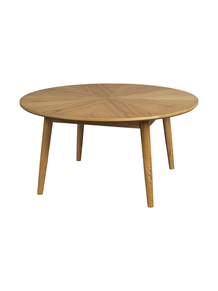 Runder Couchtisch „Fabio“ aus Eichenholz, Ø 80 cm White Label by Bloomingloft