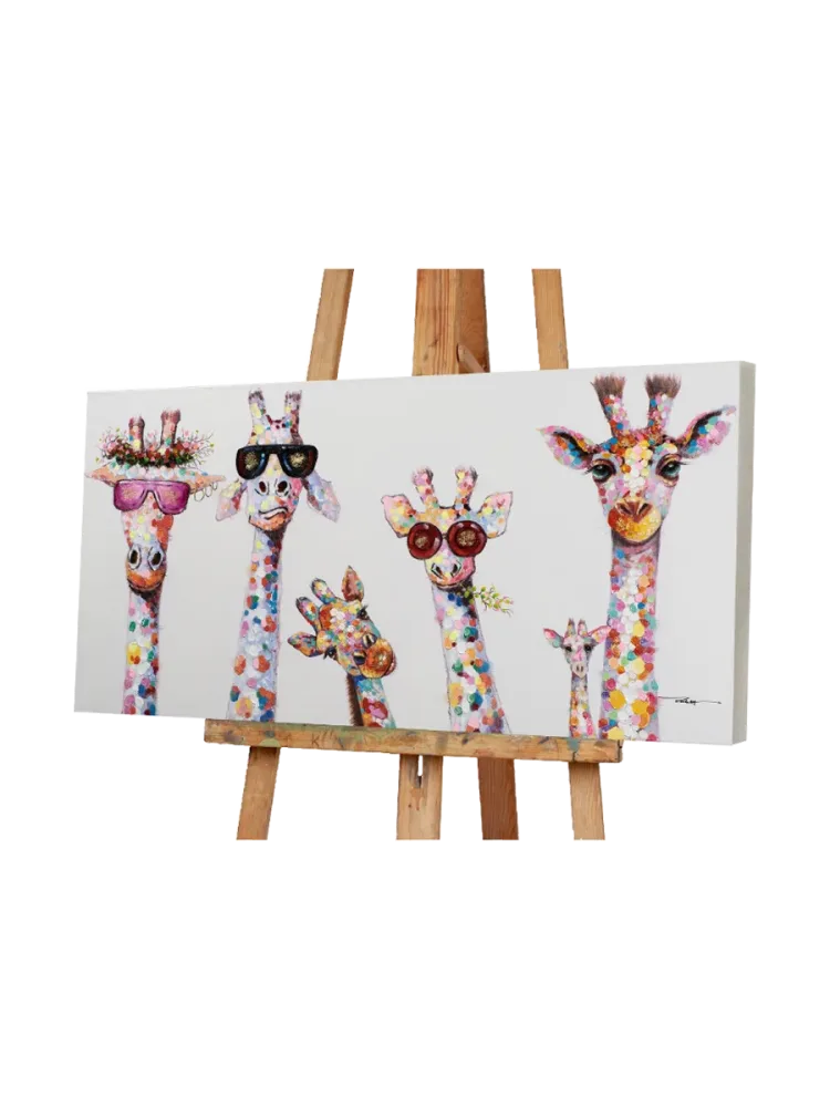 image LAND Bild Kuriose Giraffenfamilie 50x100 cm  | Schubiger Möbel