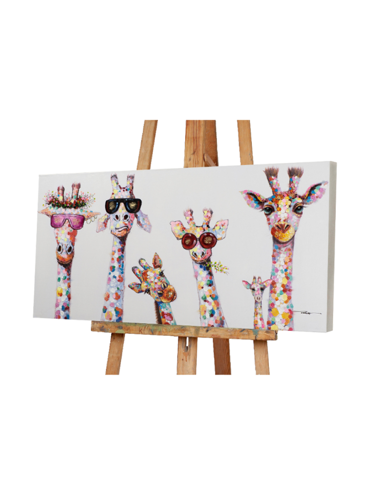 image LAND Bild Kuriose Giraffenfamilie 50x100 cm  | Schubiger Möbel