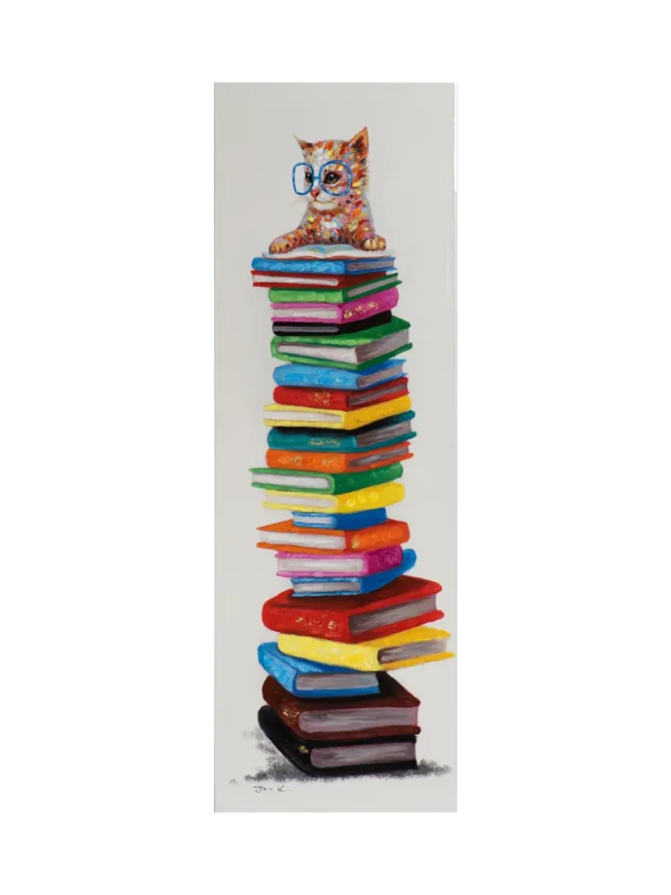 image LAND Bild Katze Auf Einem Bücherstapel  | Schubiger Möbel