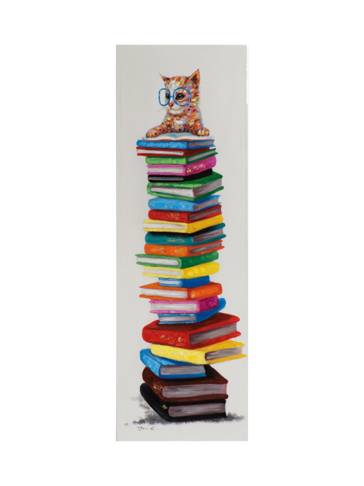 image LAND Bild Katze Auf Einem Bücherstapel  | Schubiger Möbel