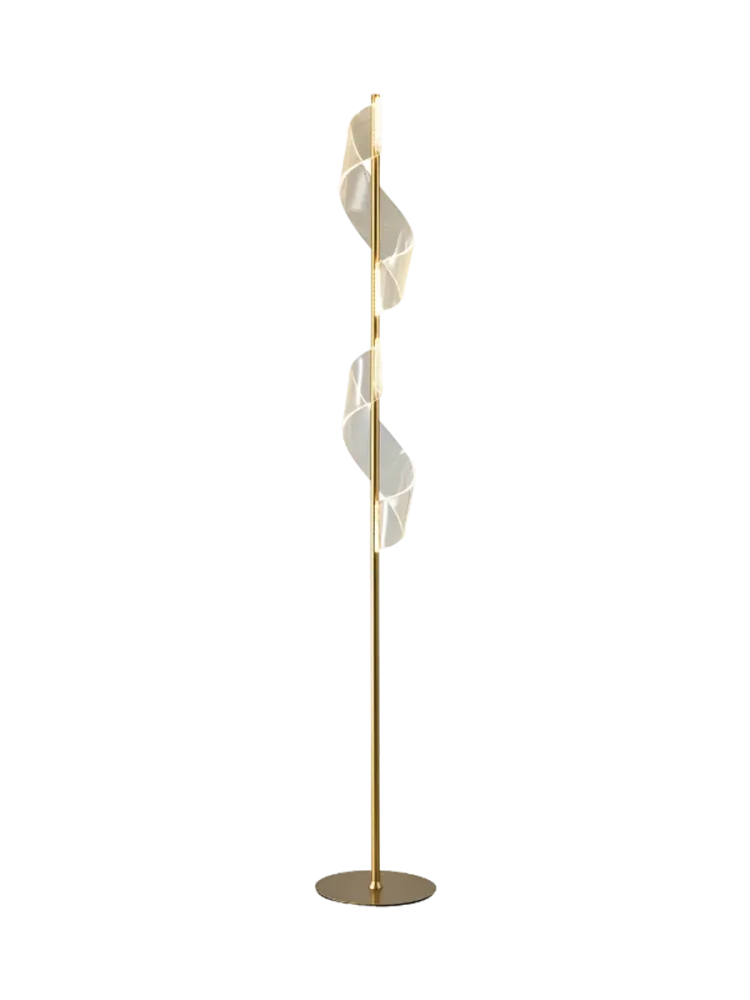 Grosse LED Design Stehlampe „Velas“ Gold matt, Transparent Schuller