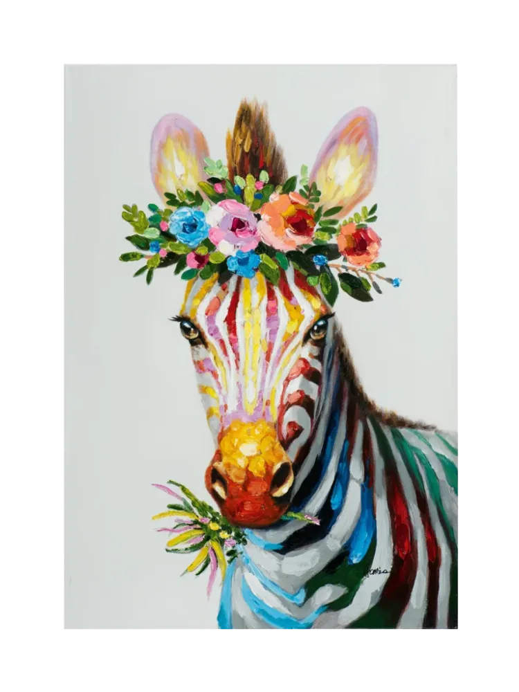image LAND Bild Zebra mit Blumendeko  | Schubiger Möbel