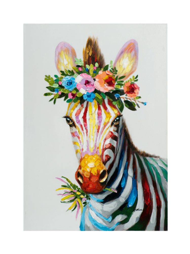 image LAND Bild Zebra mit Blumendeko  | Schubiger Möbel