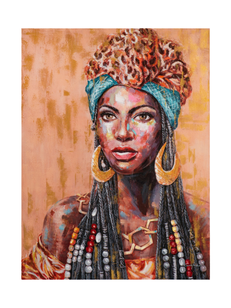 Handgemaltes Bild „Beauty with turban“ 90 x 120 cm Crea Collection