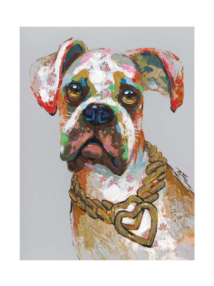 Handbemaltes Bild „Treuer Hund“ 70 x 100 cm Crea Collection