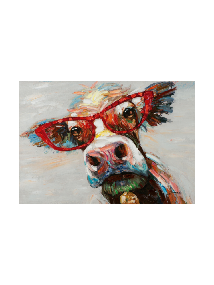 image LAND Bild Bunte Kuh mit Brille  | Schubiger Möbel