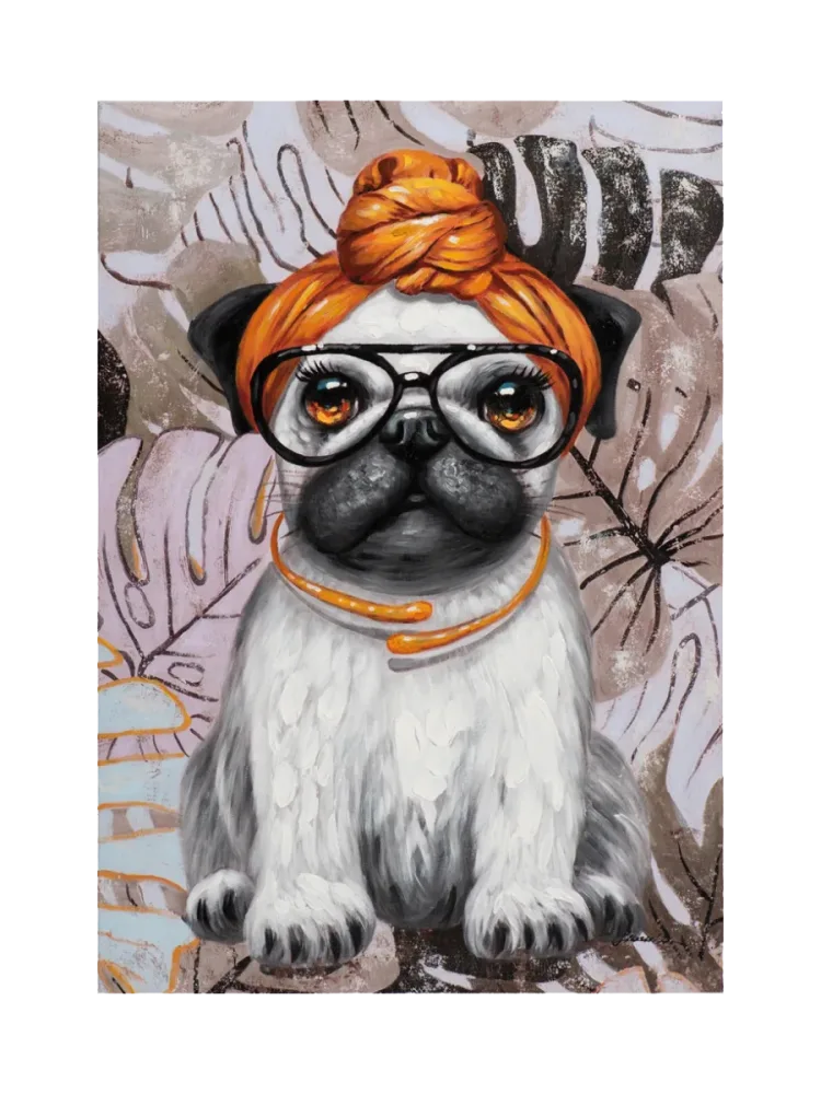 image LAND Bild Mops mit Turban  | Schubiger Möbel