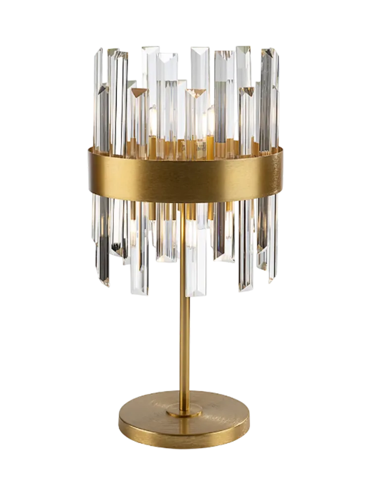Dimmbare LED Design Tischlampe „Grace“ Gold, Transparent Schuller