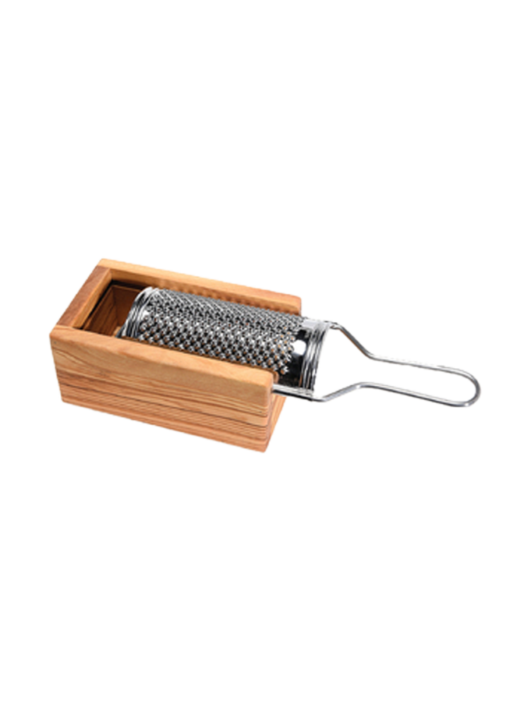 Premium Parmesan-Box „Acero“ mit Käsereibe aus Olivenholz BÉRARD